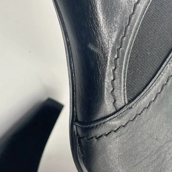 Stuart Weitzman Ankle Heeled Boots Pointed Toe Black Leather Sz 8W 73517 - Picture 9 of 15